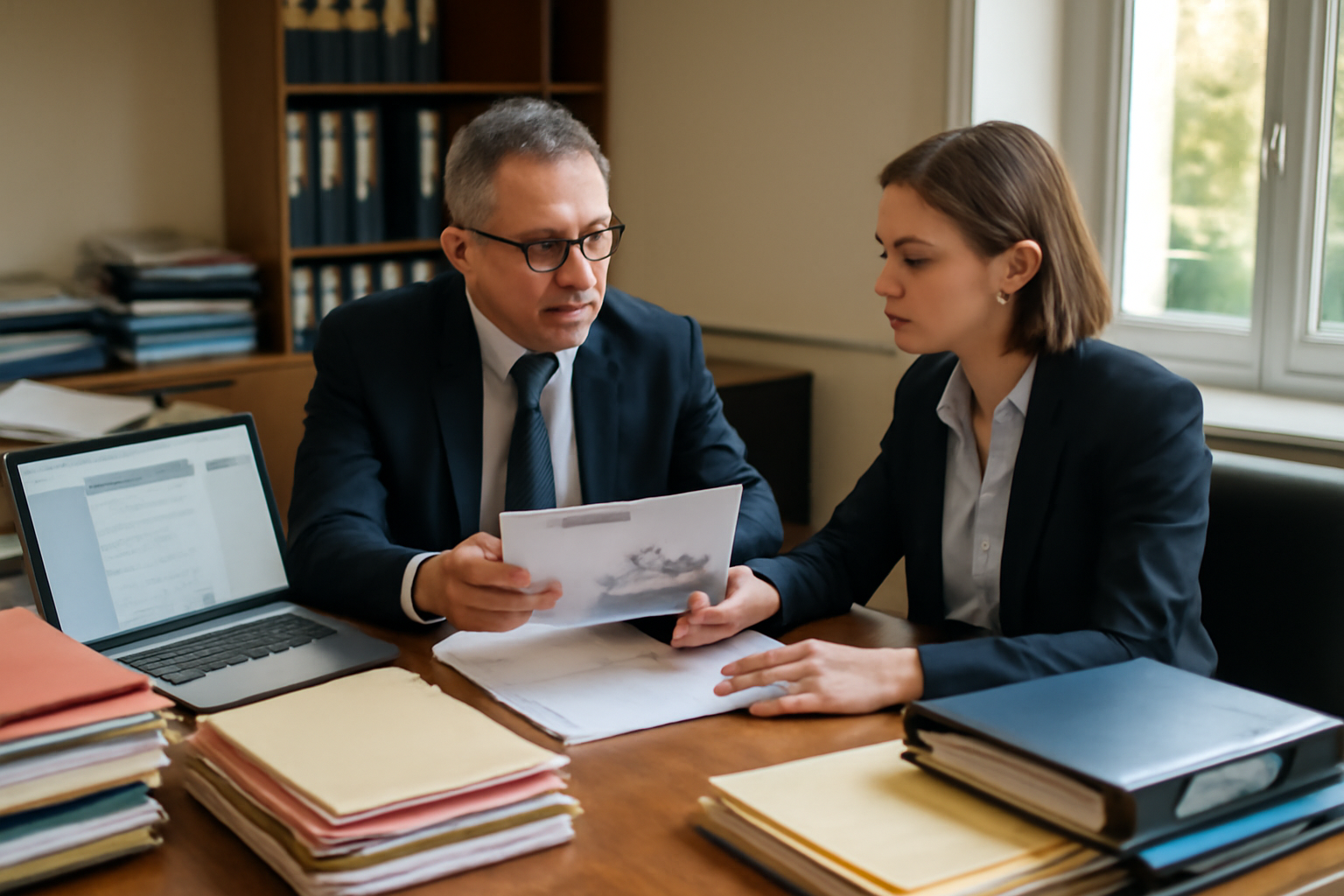 notaire voie professionnelle en office notarial, dossiers et échanges entre professionnels, lumière naturelle