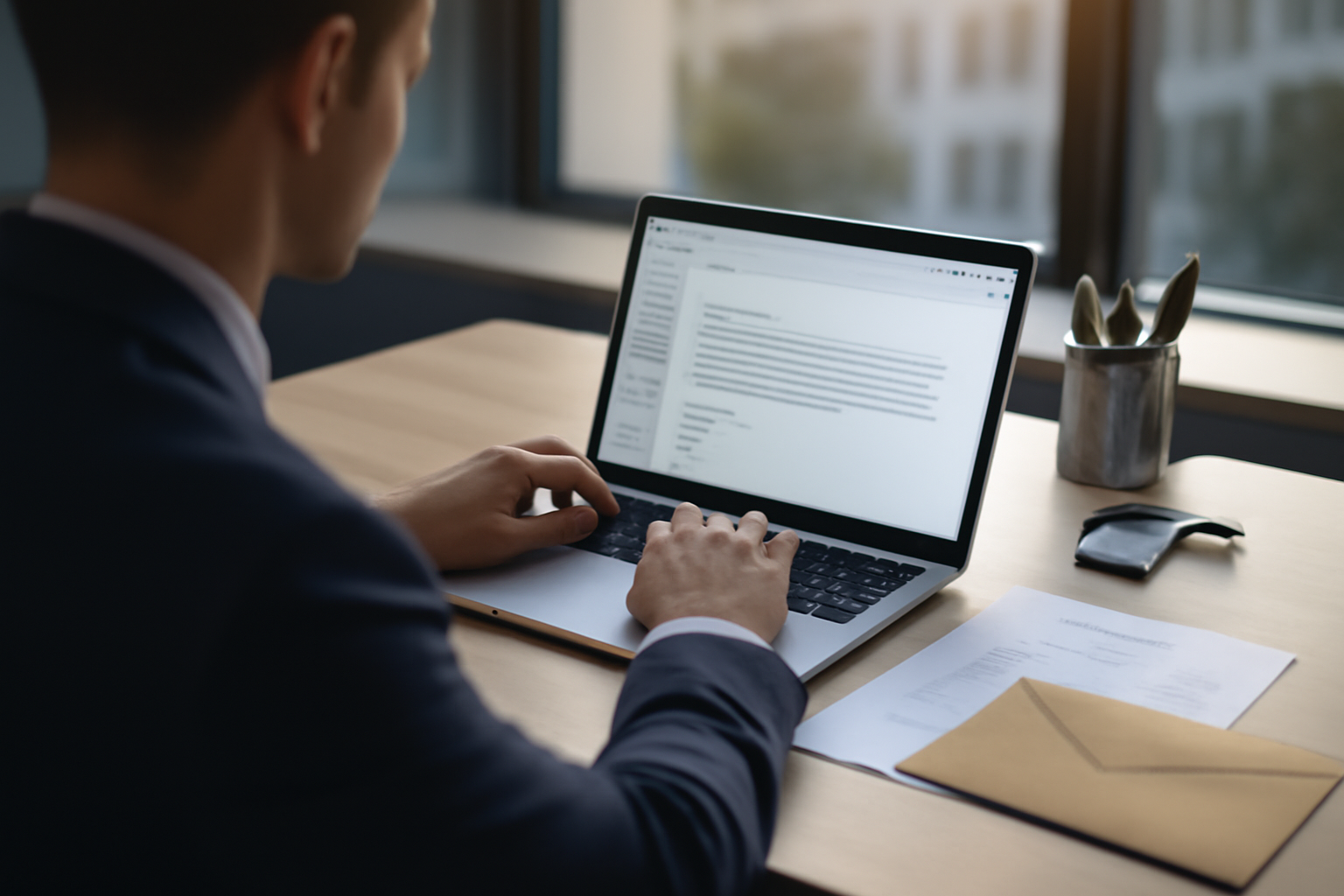 Accès au CSE Naval Group Brest : bureau avec documents et e-mail de contact