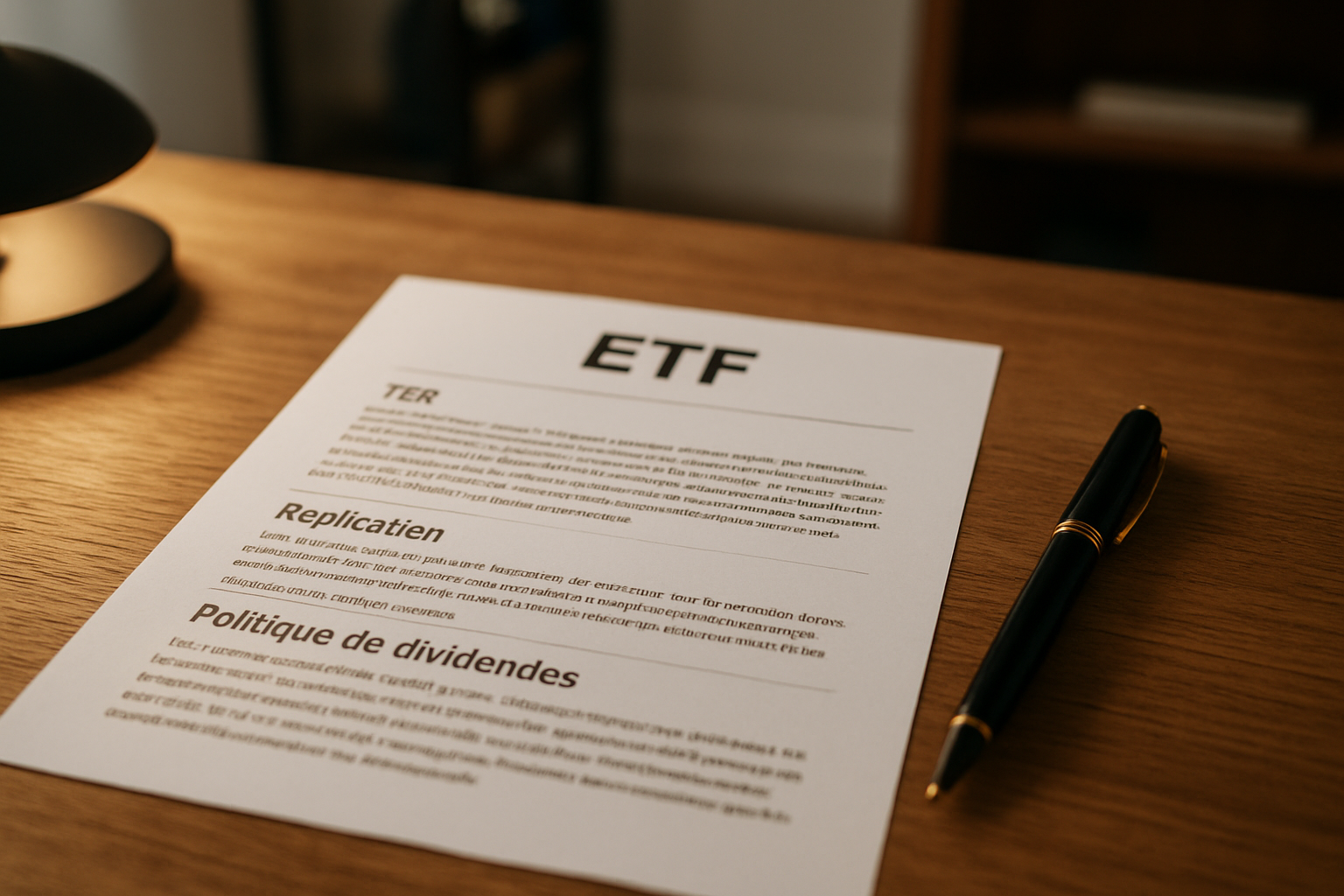 Fiche produit ETF montrant TER, réplication et politique de dividendes pour l’ETF MSCI World lié à EWLD