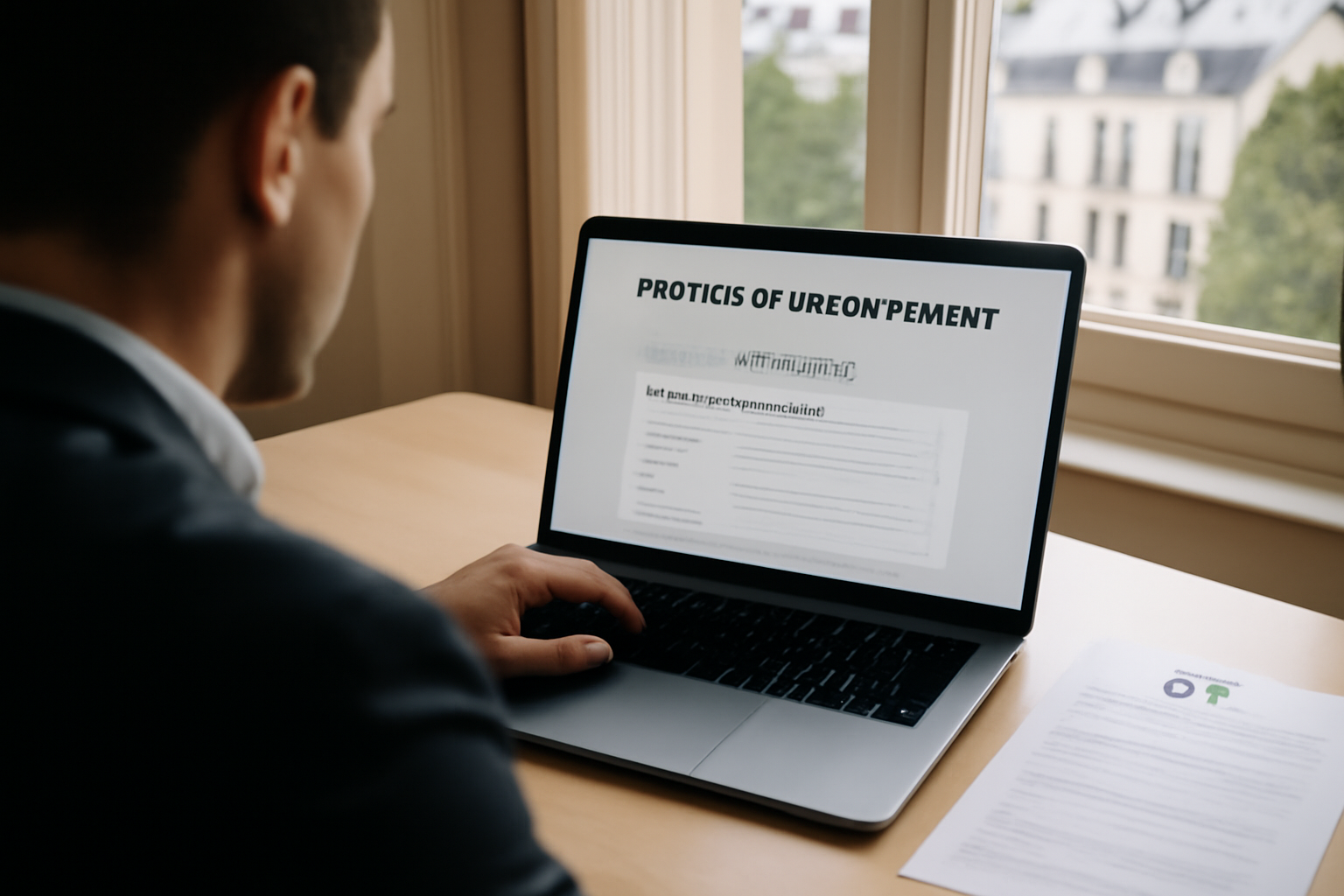 Portail de candidature en ligne sur un écran, avec espace candidat et dépôt de CV pour une offre RATP