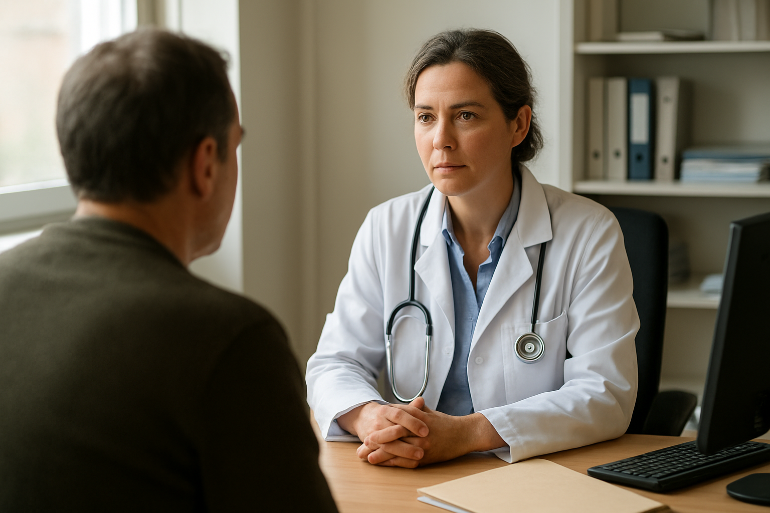 Médecin généraliste en consultation dans un cabinet de ville en France, 2026