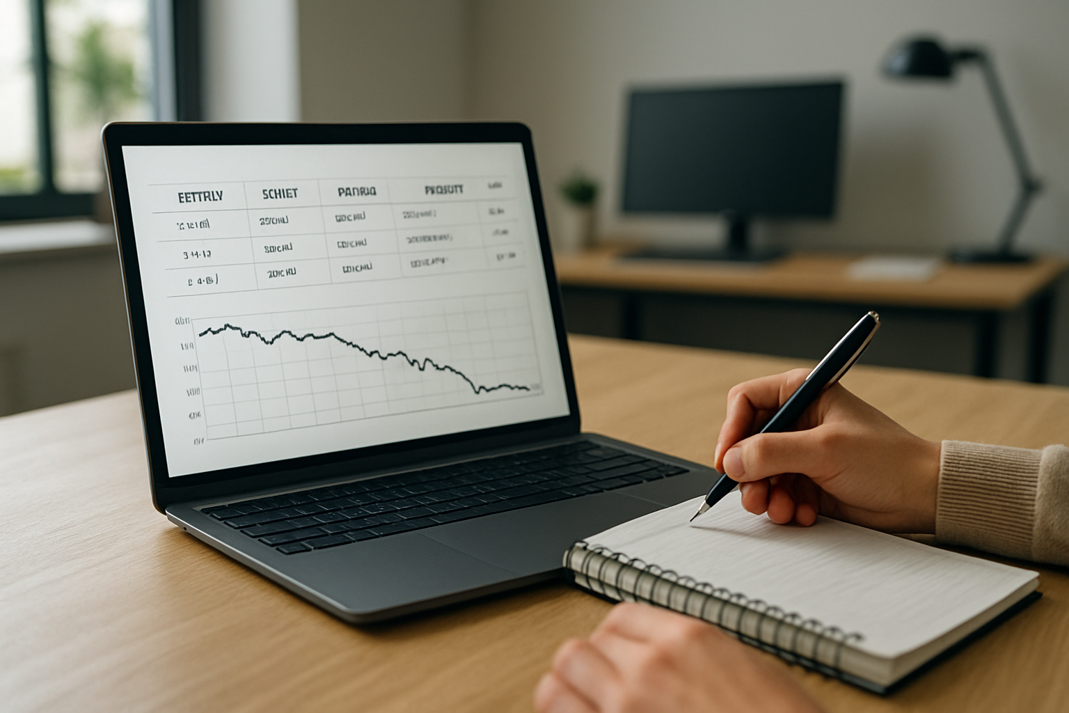 Capture réaliste d’un carnet de trades avec journal, indicateurs de risque et historique d’ordres sur un écran